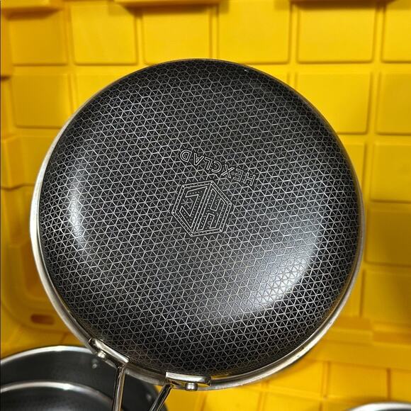 HEXCLAD 5 Piece Nonstick Stainless Steel Frying Pan Set 8 10 12 Wok $600 - Picture 11 of 11